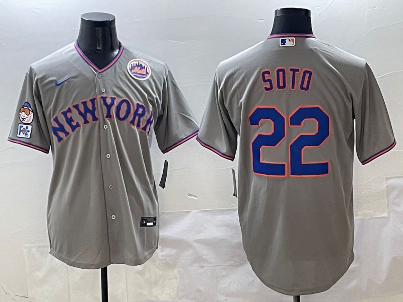 Men New York Mets #22 Soto Grey Second generation 2025 Nike MLB Jersey style 10